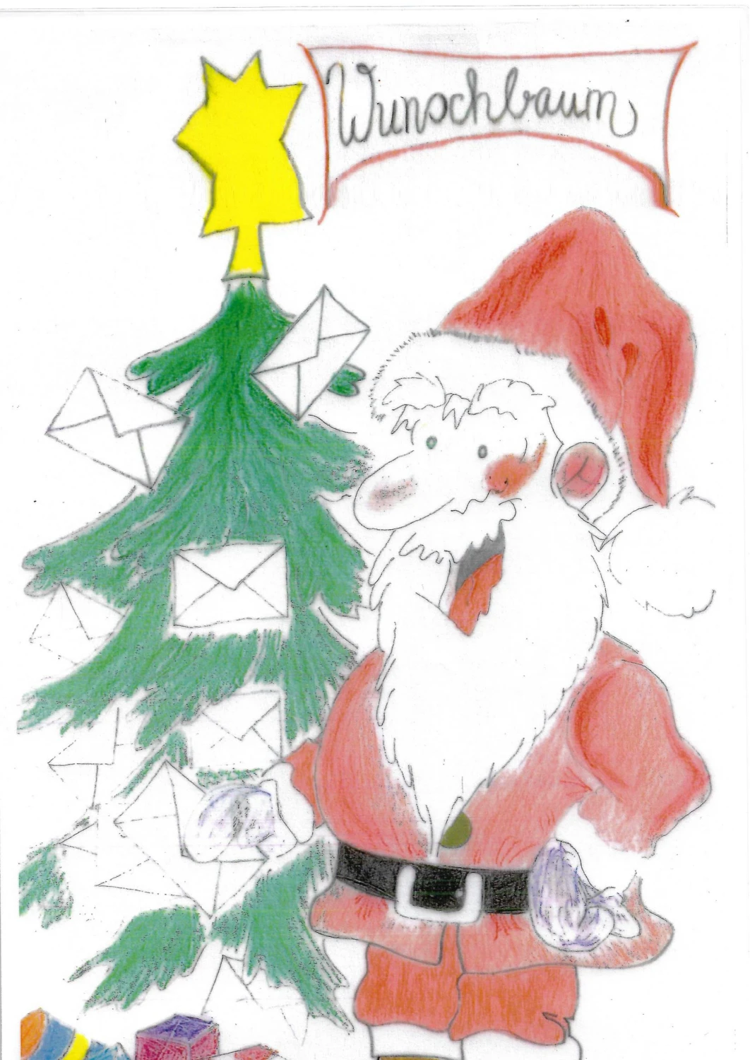 Weihnachtsmann mit Baumzeichnung von Der Norden hilft e.V.